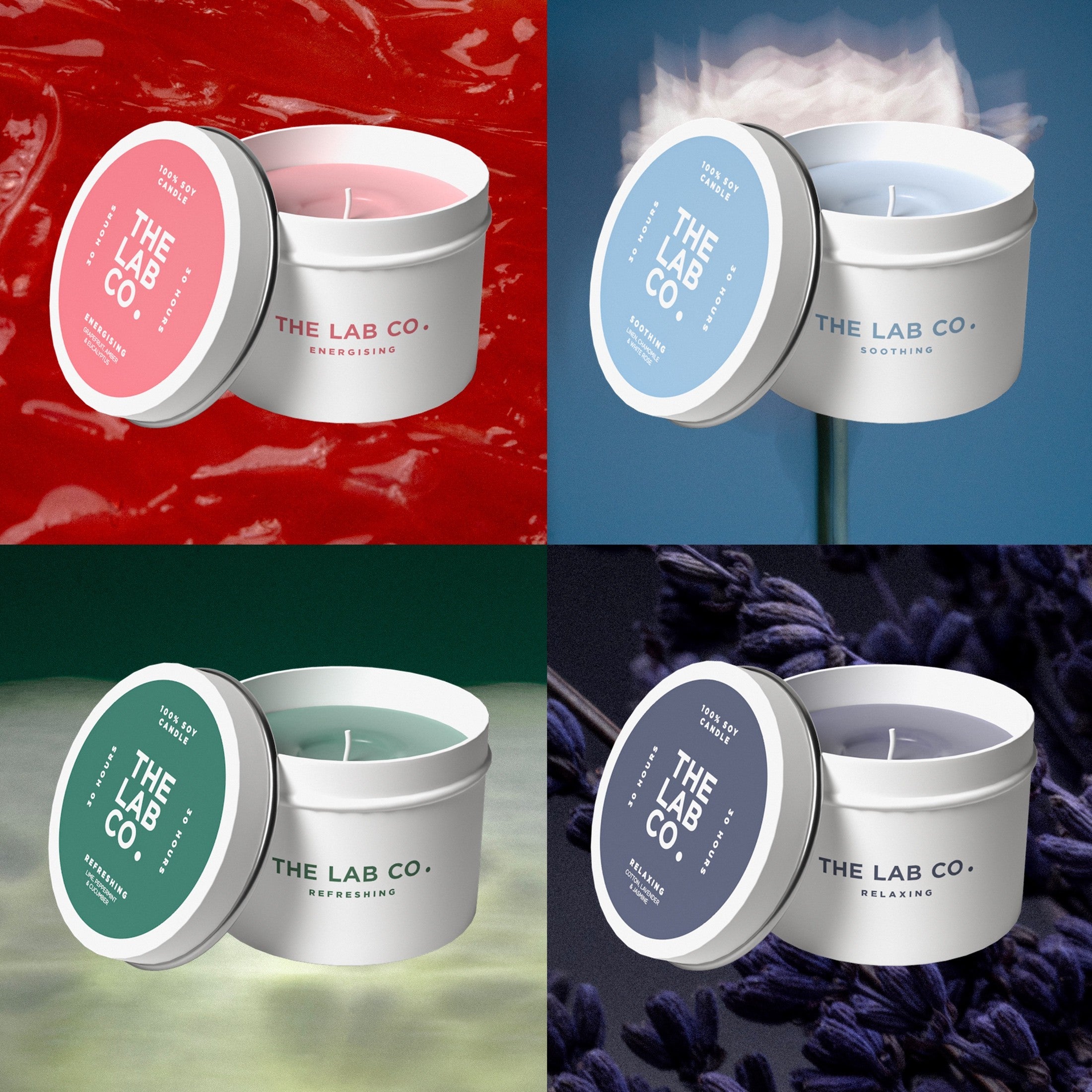 The Candle Collection - 4 x 30hr Scented Candles
